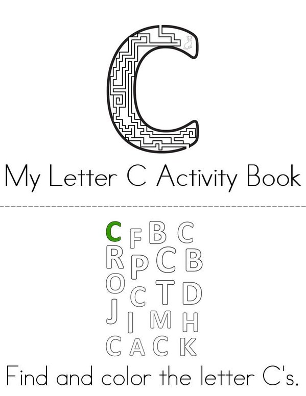 Letter C Activity Book Mini Book - Sheet 1