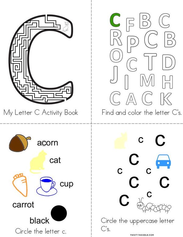 Letter C Activity Book Mini Book