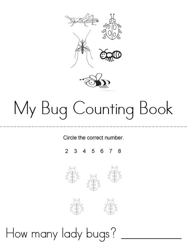 My Bug Counting Book Mini Book - Sheet 1