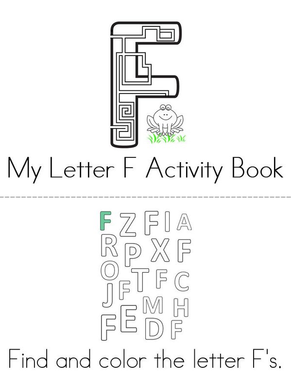 Letter F Activity Book Mini Book - Sheet 1