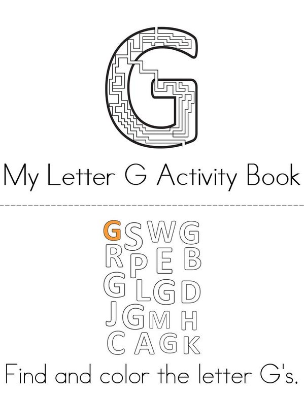 Letter G Activity Book Mini Book - Sheet 1