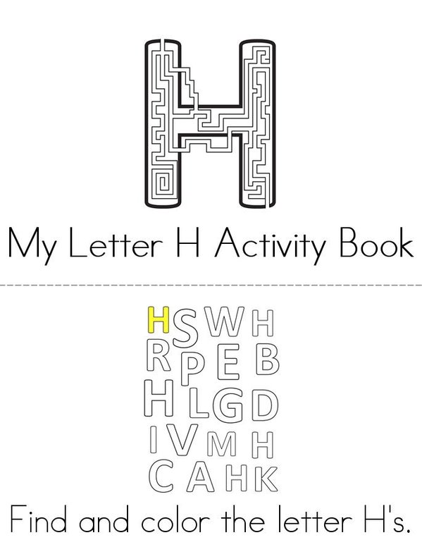 Letter H Activity Book Mini Book - Sheet 1