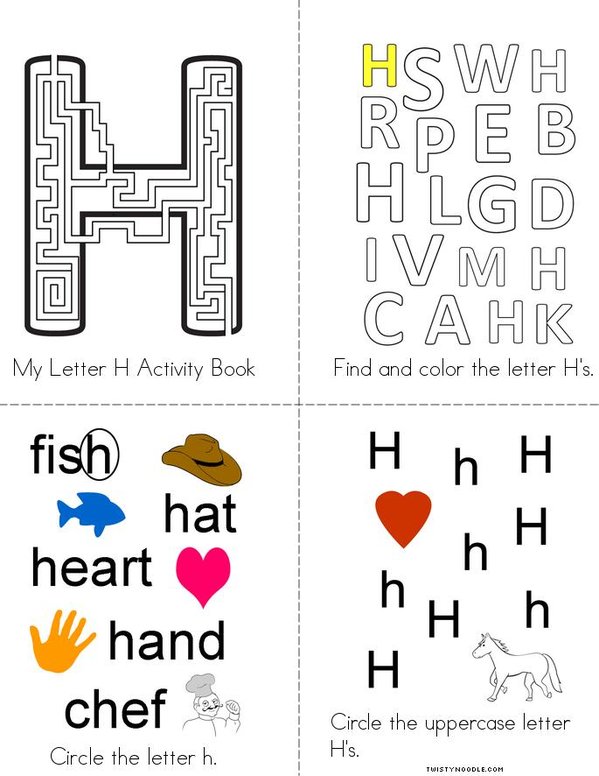 Letter H Activity Book Mini Book