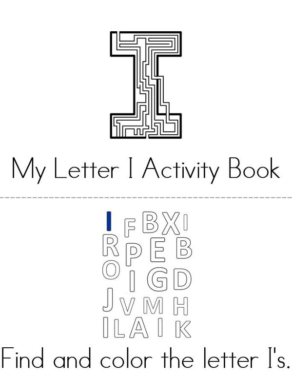 Letter I Activity Book Mini Book - Sheet 1