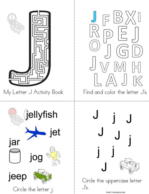 Letter J Activity Book Mini Book
