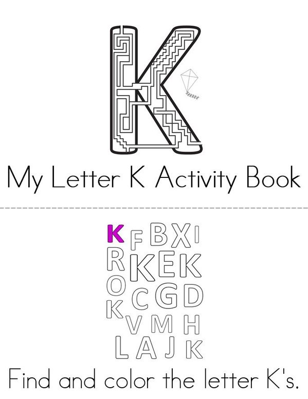 Letter K Activity Book Mini Book - Sheet 1