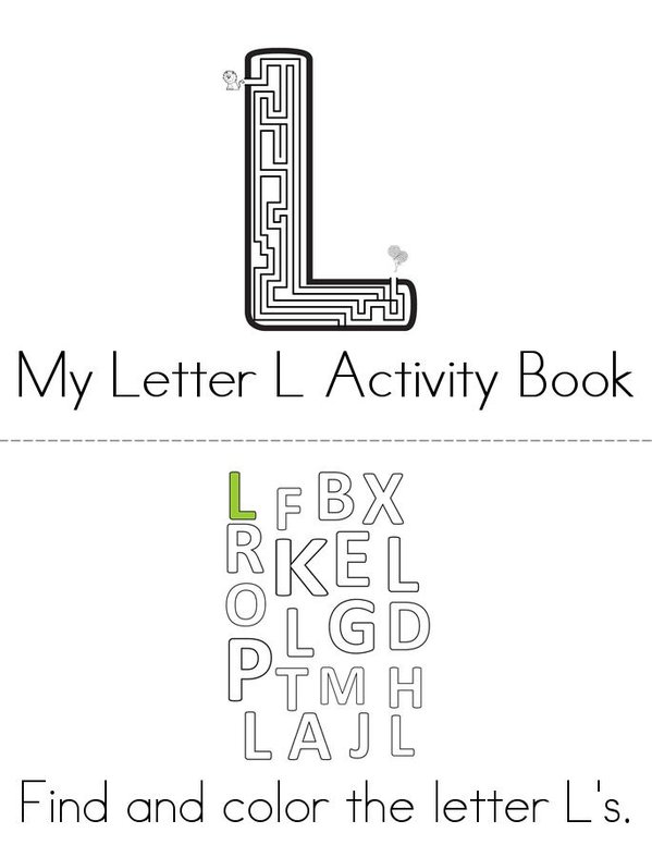 Letter L Activity Book Mini Book - Sheet 1