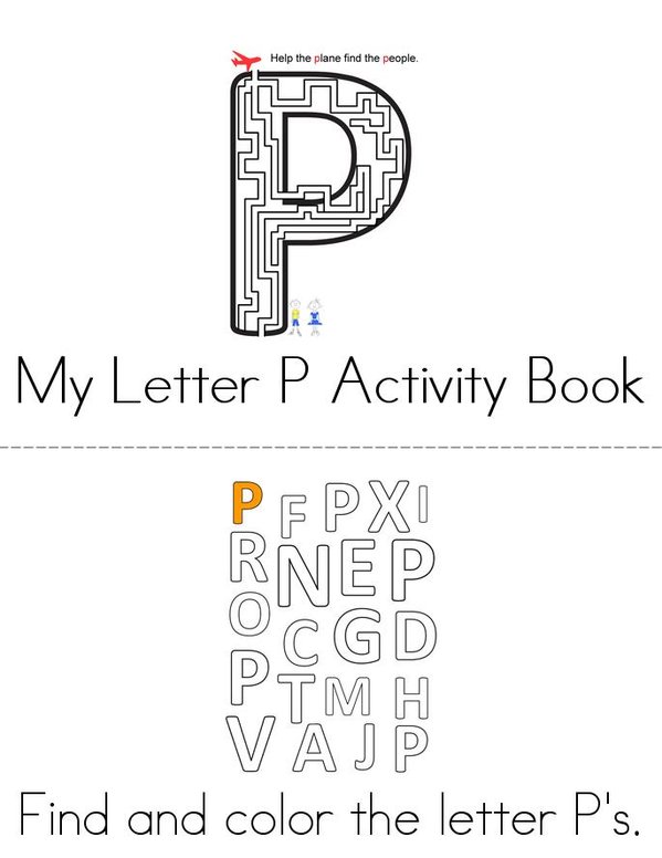Letter P Activity Book Mini Book - Sheet 1