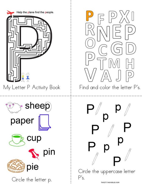 Letter P Activity Book Mini Book