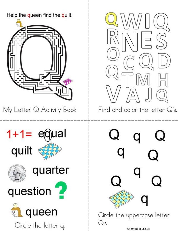 Letter Q Activity Book Mini Book
