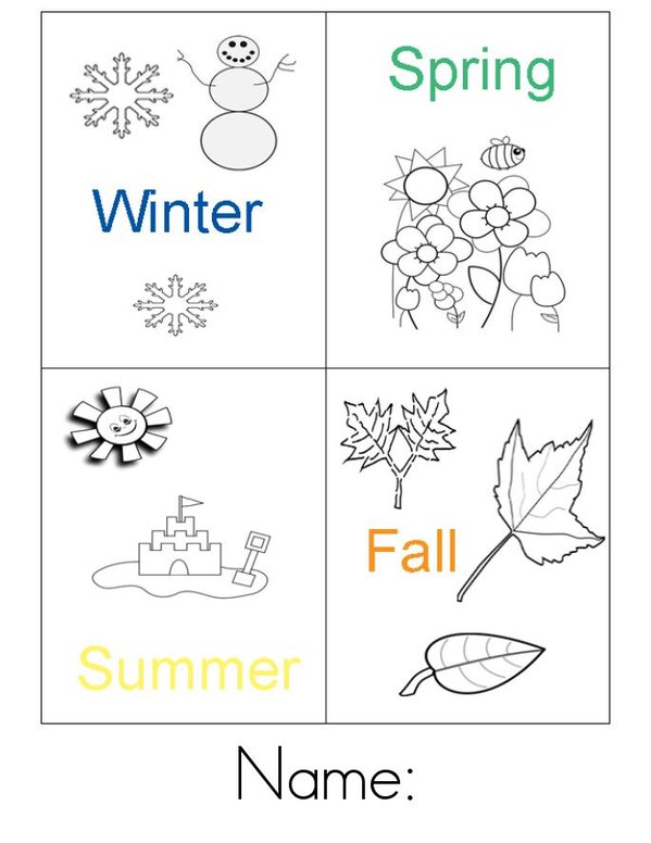 My Seasons Book Mini Book - Sheet 1