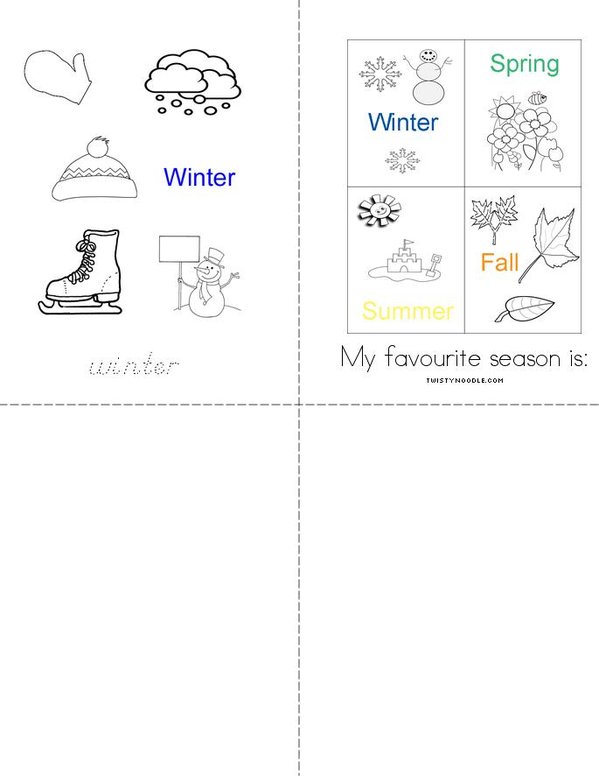 My Seasons Book Mini Book - Sheet 2