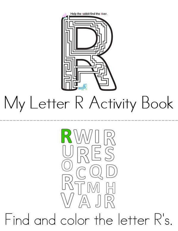 Letter R Activity Book Mini Book - Sheet 1