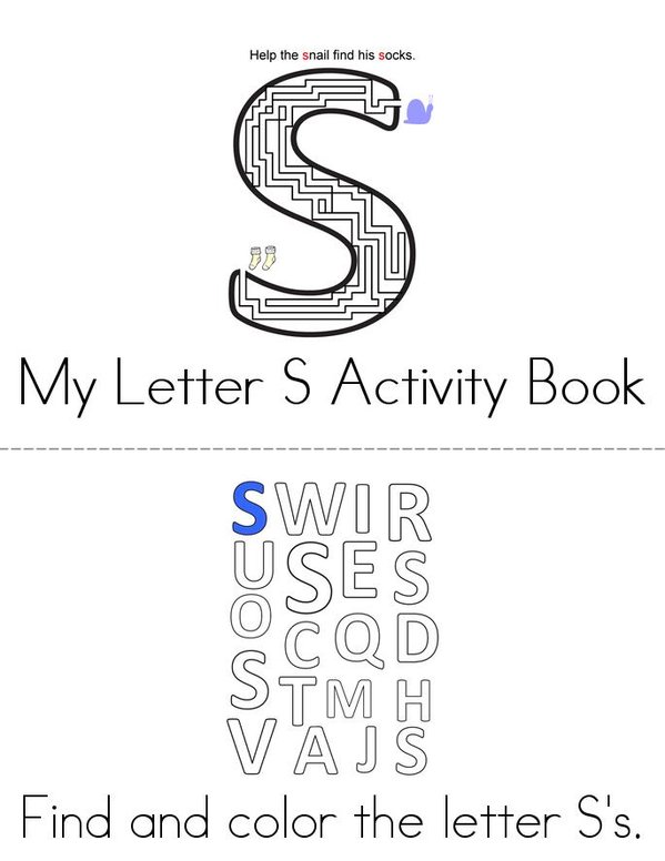 Letter S Activity Book Mini Book - Sheet 1