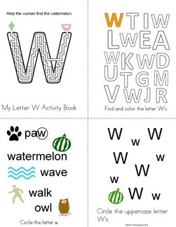 Letter W Activity Book