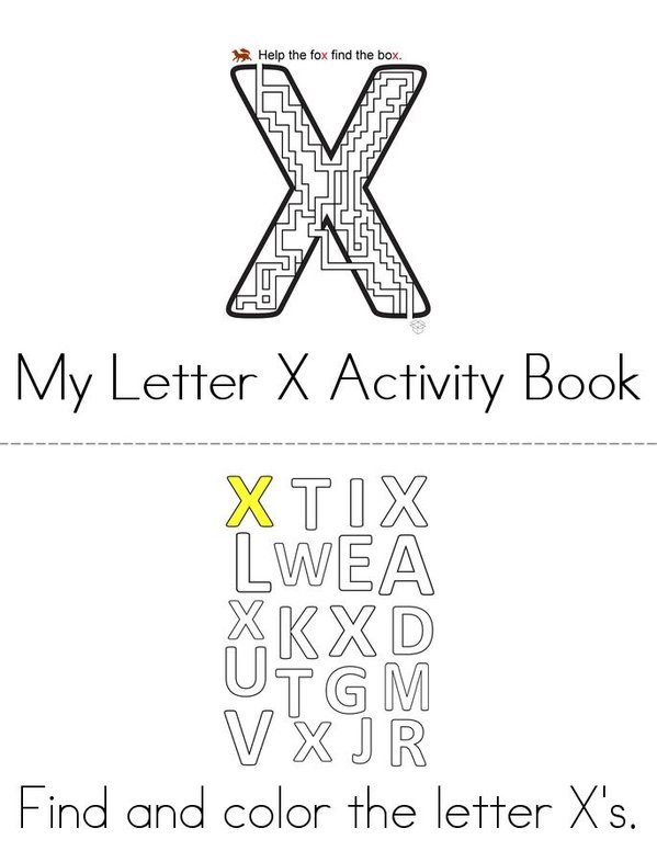 Letter X Activity Book Mini Book - Sheet 1