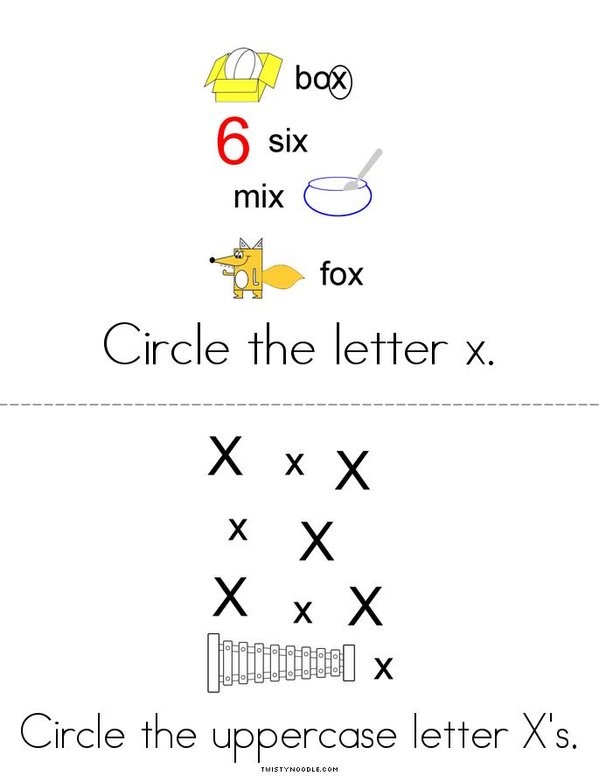 Letter X Activity Book Mini Book - Sheet 2