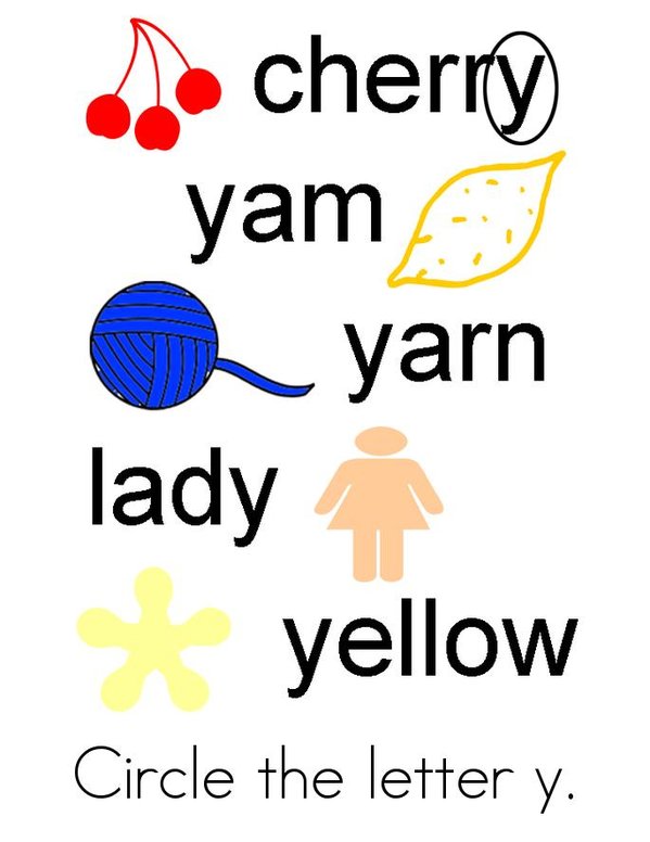Letter Y Activity Book Mini Book - Sheet 3
