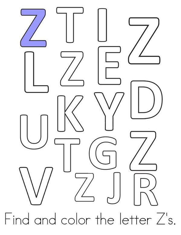 Letter Z Activity Book Mini Book - Sheet 2