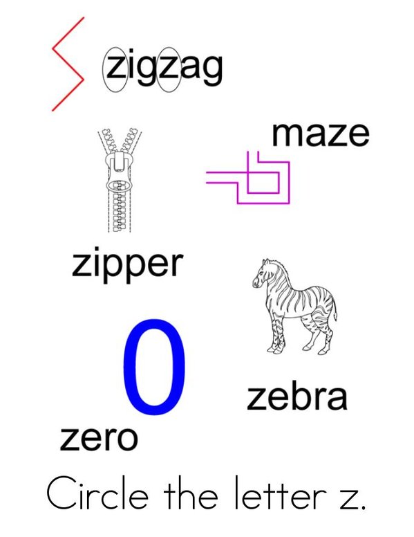 Letter Z Activity Book Mini Book - Sheet 3