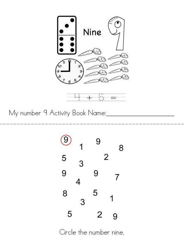educational-page-for-kids-with-number-9-printable-worksheet-for-children-textbook-stock-vector