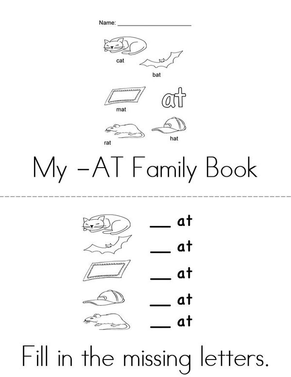 -AT Family Activity Book Mini Book - Sheet 1