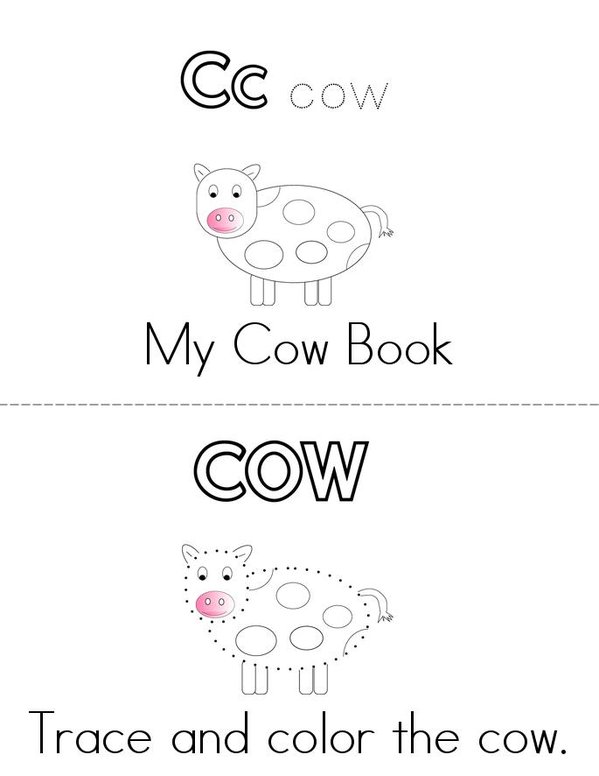 My Cow Book Mini Book - Sheet 1