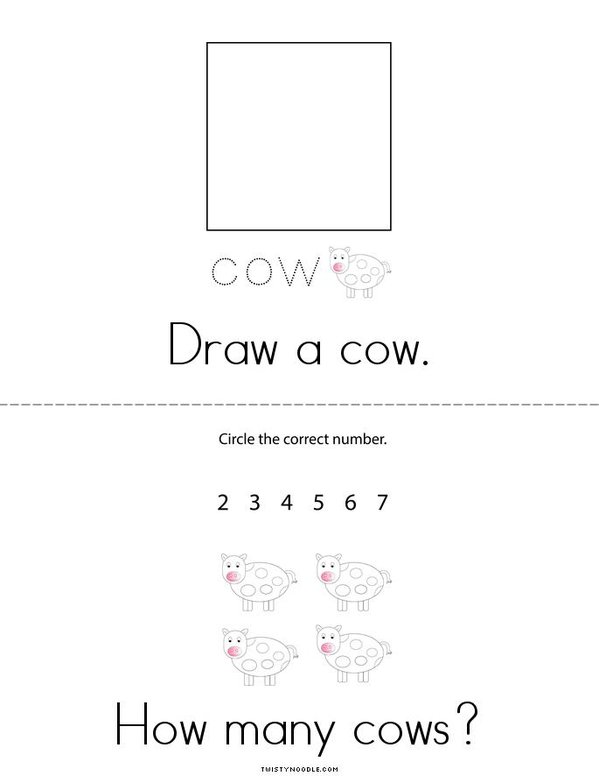 My Cow Book Mini Book - Sheet 2