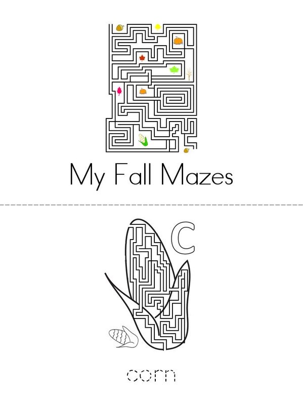 My Fall Mazes Mini Book - Sheet 1