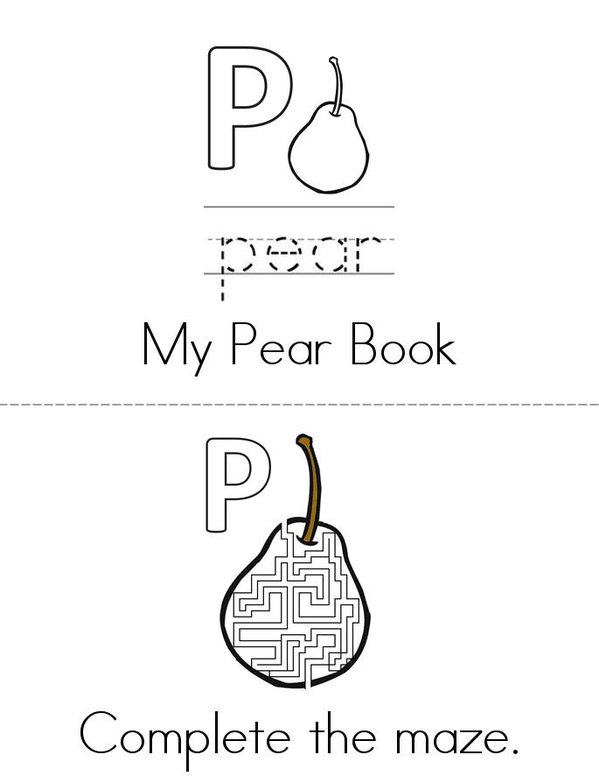 My Pear Book Mini Book - Sheet 1