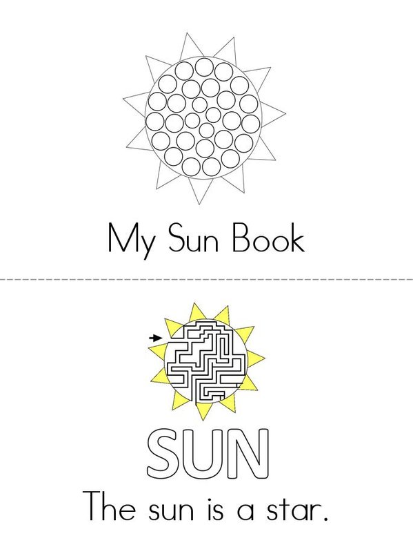 My Sun Book Mini Book - Sheet 1