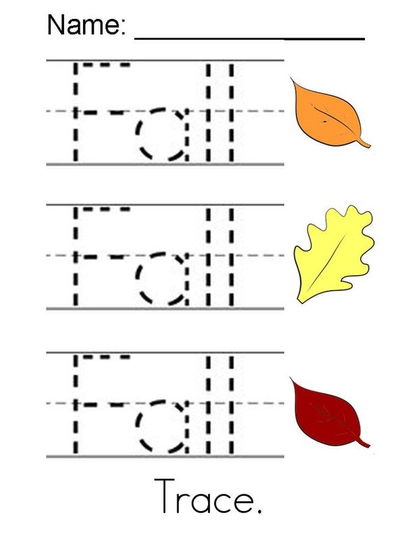 Hello Fall/Autumn Mini Book - Sheet 2