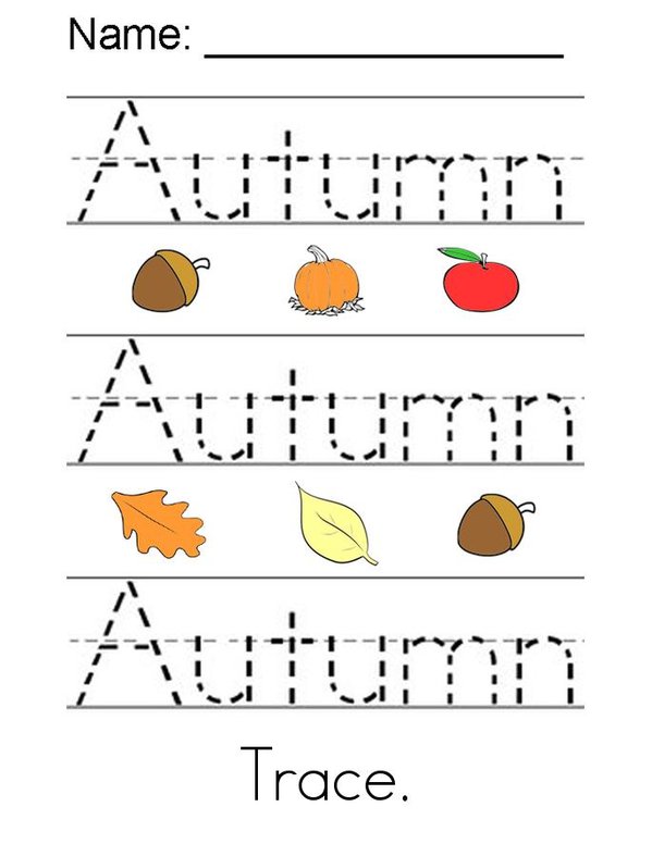 Hello Fall/Autumn Mini Book - Sheet 6