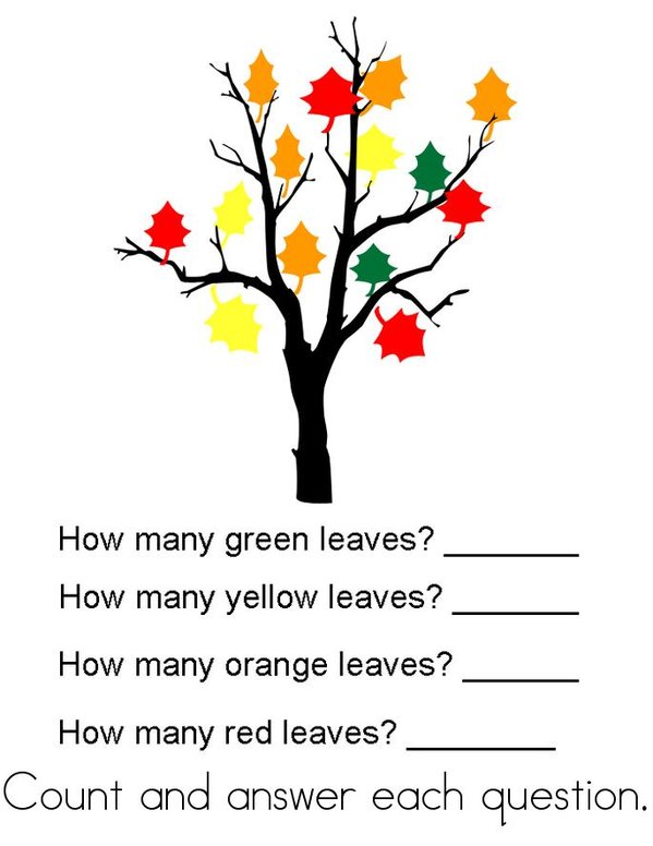 Fall Math Mini Book - Sheet 10