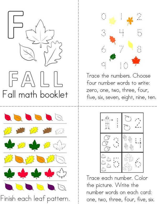 Fall Math Mini Book - Sheet 1