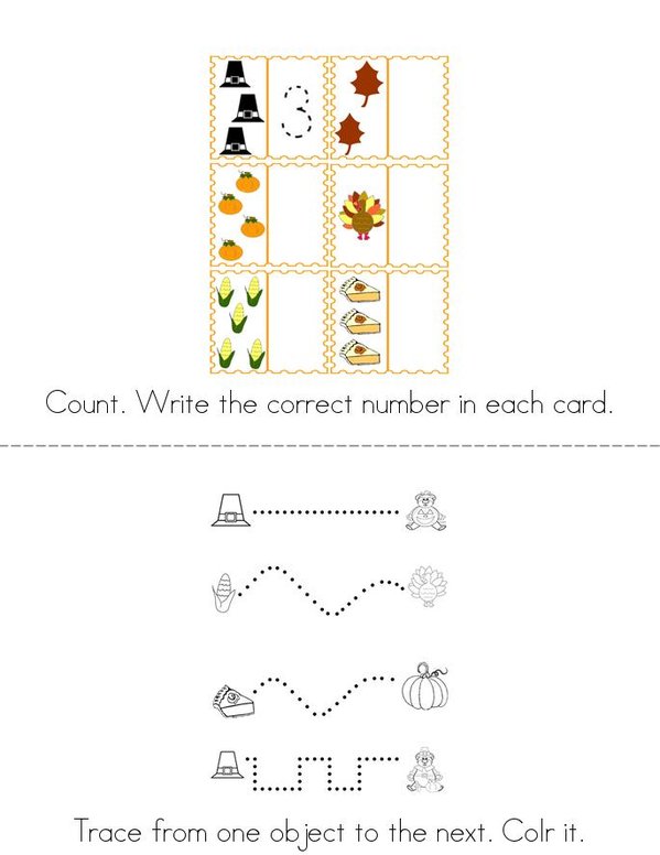 November Math Mini Book - Sheet 2