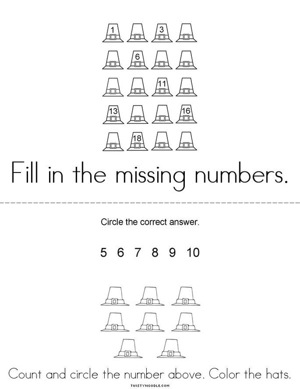 November Math Mini Book - Sheet 4