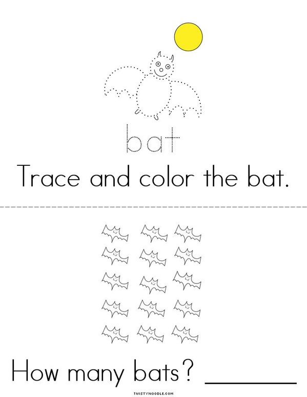 Bat Activity Book Mini Book - Sheet 2