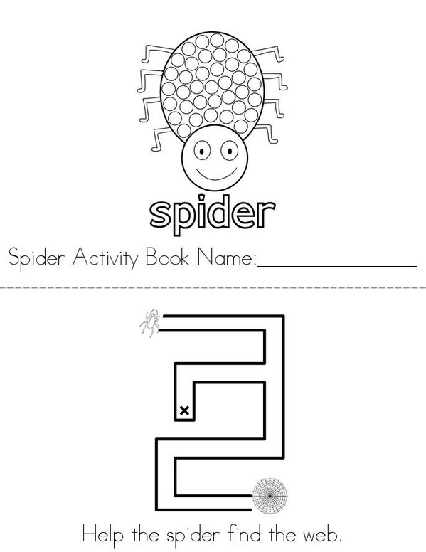 Spider Activity Book Mini Book - Sheet 1
