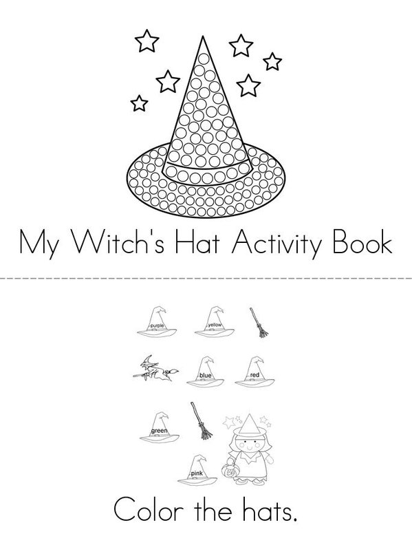 My Witch's Hat Activity Book Mini Book - Sheet 1