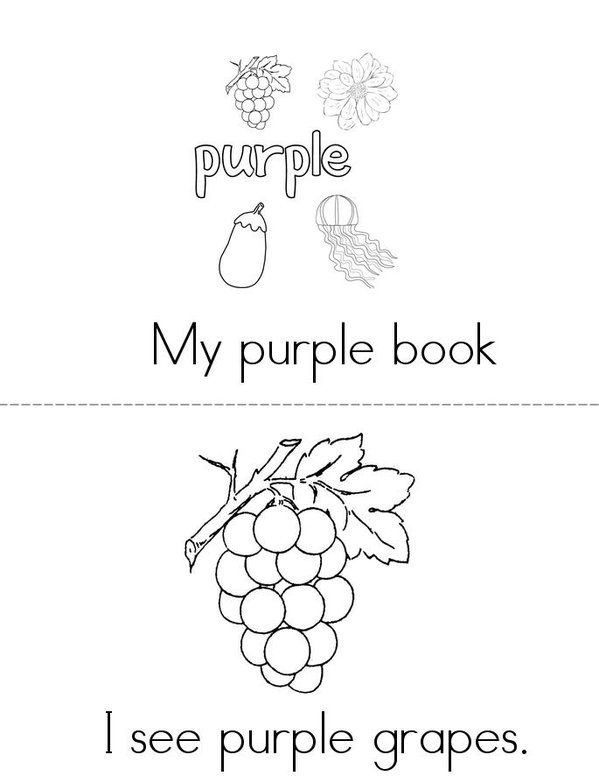 My Purple book Mini Book - Sheet 1