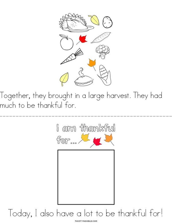 Thanksgiving Mini Book - Sheet 2