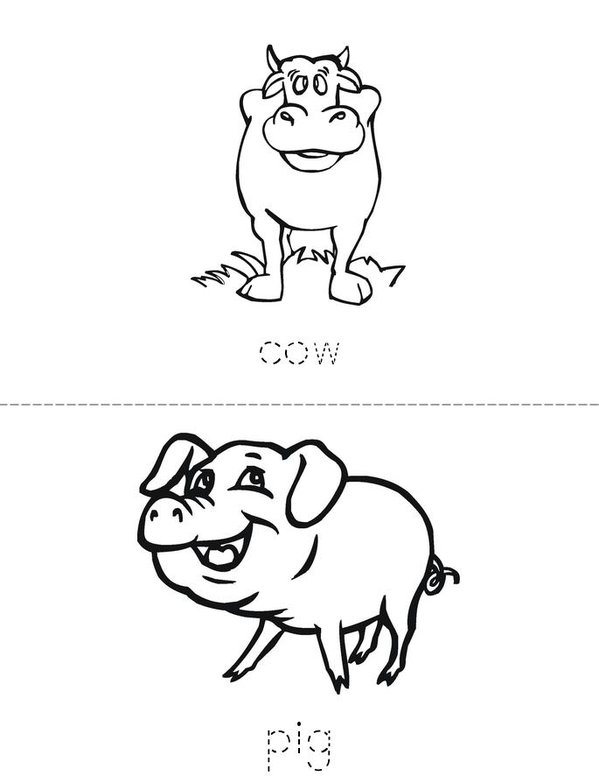 Farm animals Mini Book - Sheet 1