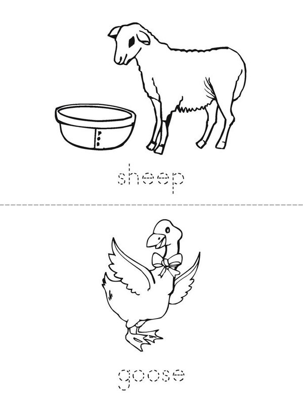 Farm animals Mini Book - Sheet 3