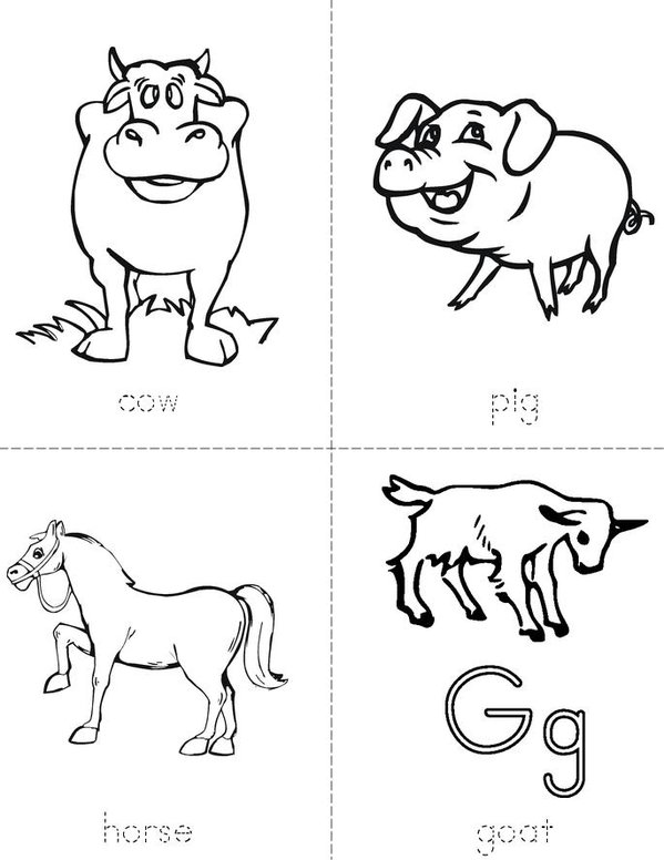 Farm animals Mini Book - Sheet 1