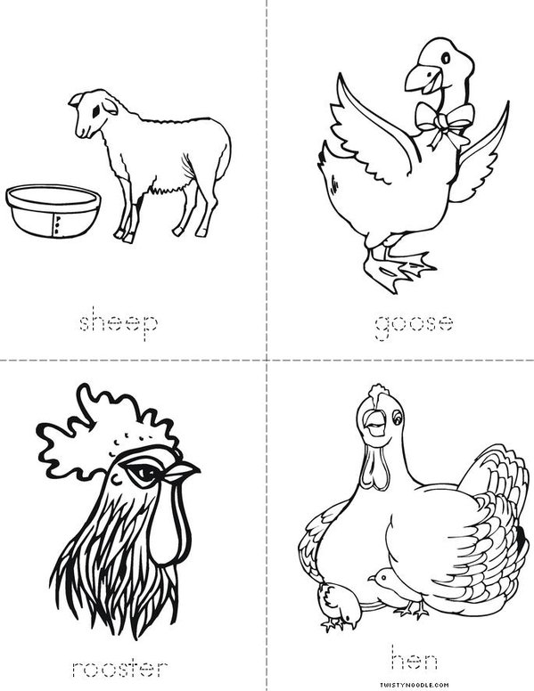 Farm animals Mini Book - Sheet 2