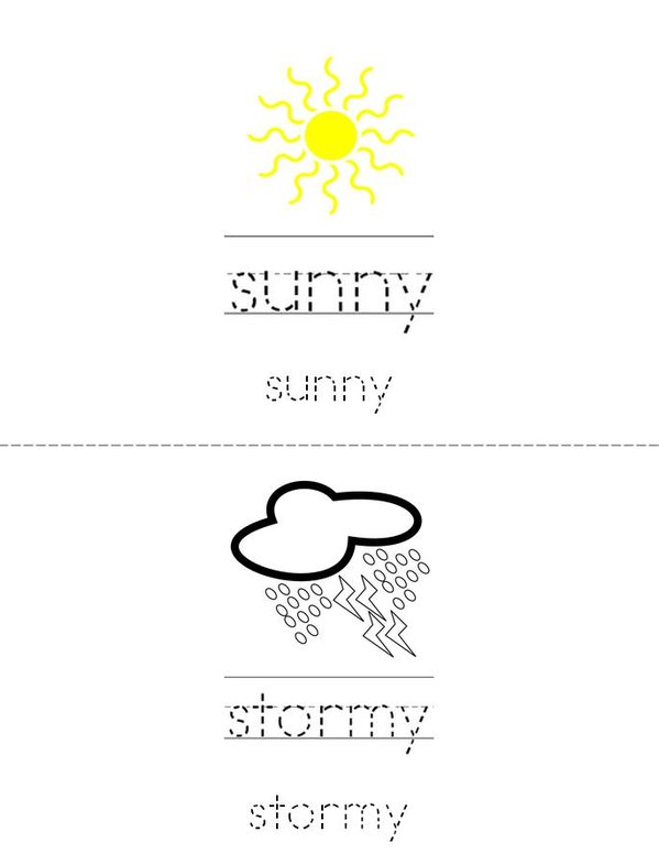 my weather Mini Book - Sheet 1