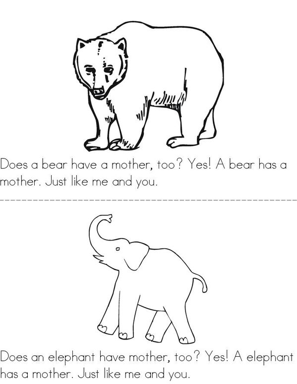 Does a Kangaroo Have a Mother Too Mini Book - Sheet 5