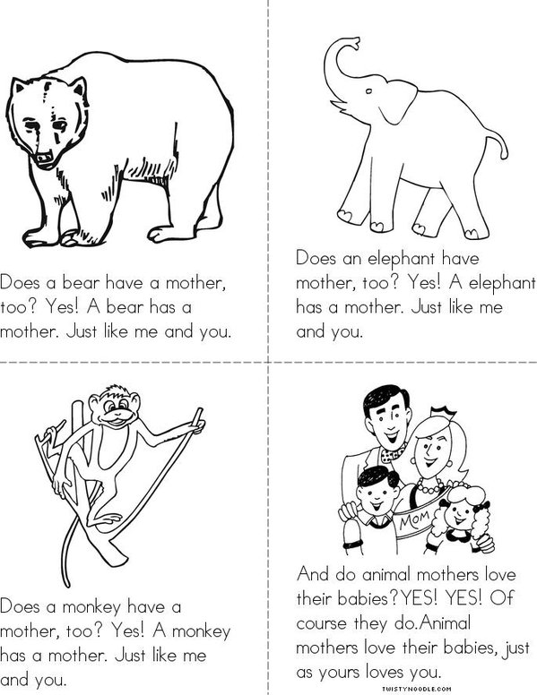 Does a Kangaroo Have a Mother Too Mini Book - Sheet 3