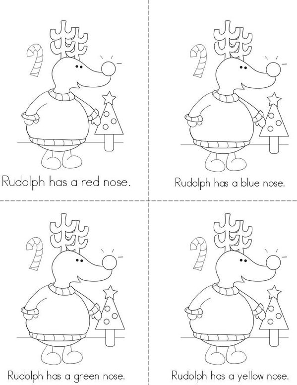What Color is Rudolph's Nose? Mini Book - Sheet 1